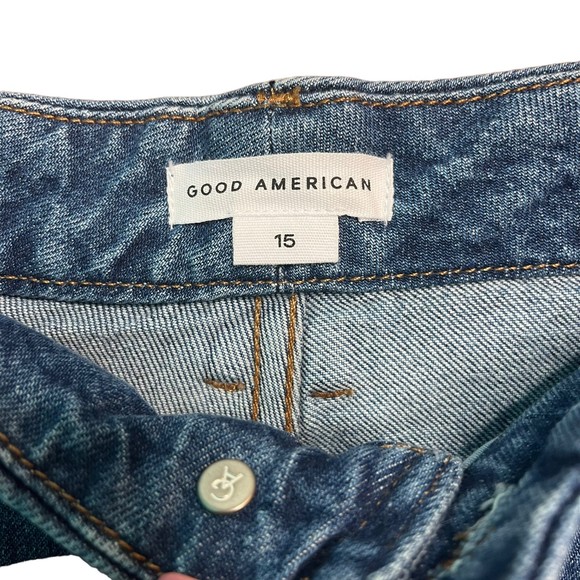 Good American Good Classic Jeans Women's Size 15 Denim Frayed Hem - Picture 3 of 6